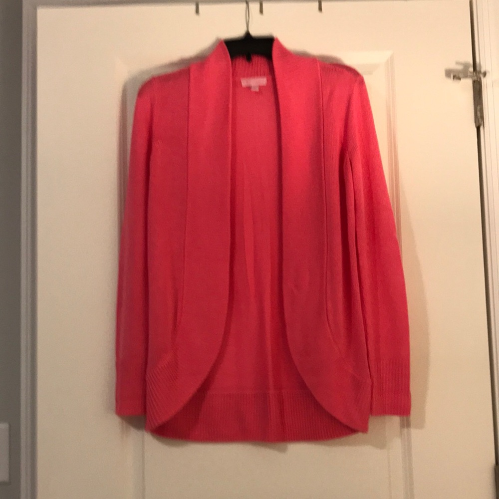 Vibrant Pink Open Front Cardigan